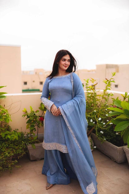 Shahi Nazakat Motif Embroidered  Elegance Sharara Set