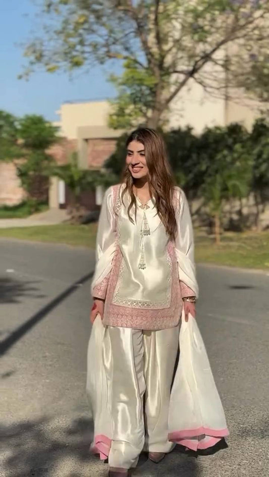 Twirl Tales: Modern Sharara Set in Pastel Perfection