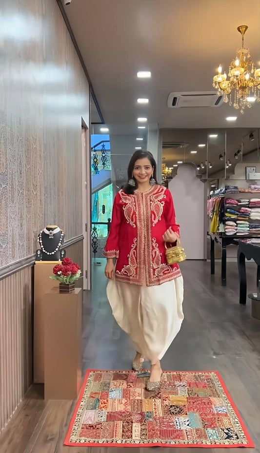Zanvika New Designer Party Wear Trend Dhoti Suit
