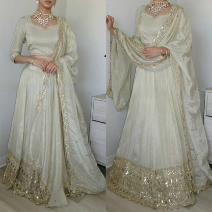 Nazakat e Lehenga The Royal Neutral Crep Silk Choli