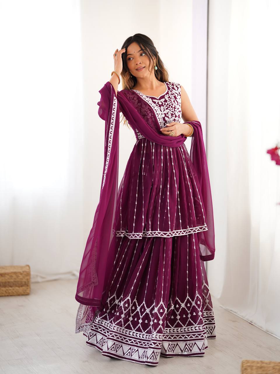 Urban Royalty  Faux Georgette Sharara Suit