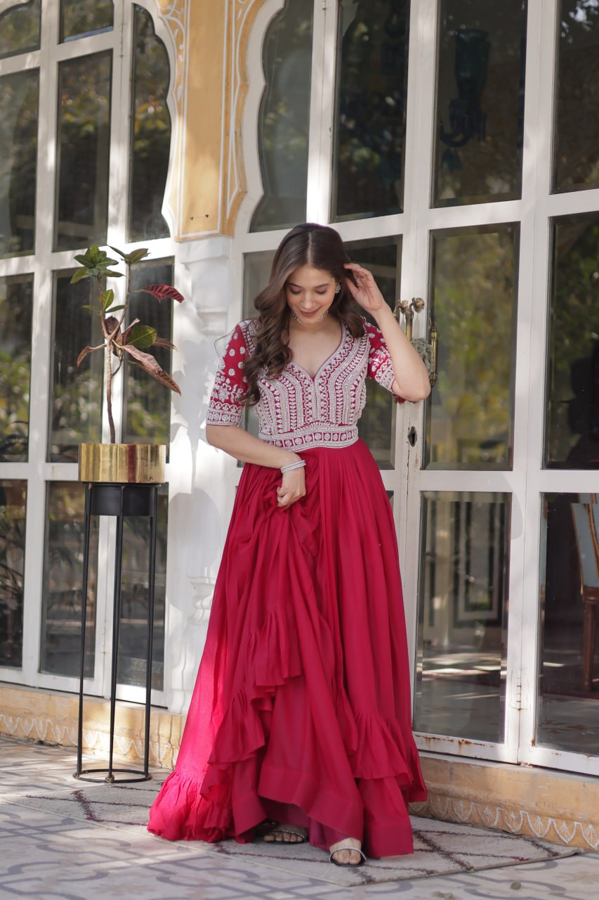 Shivanjali Lehenga With Readymade Slit Cut Long Kurti Set