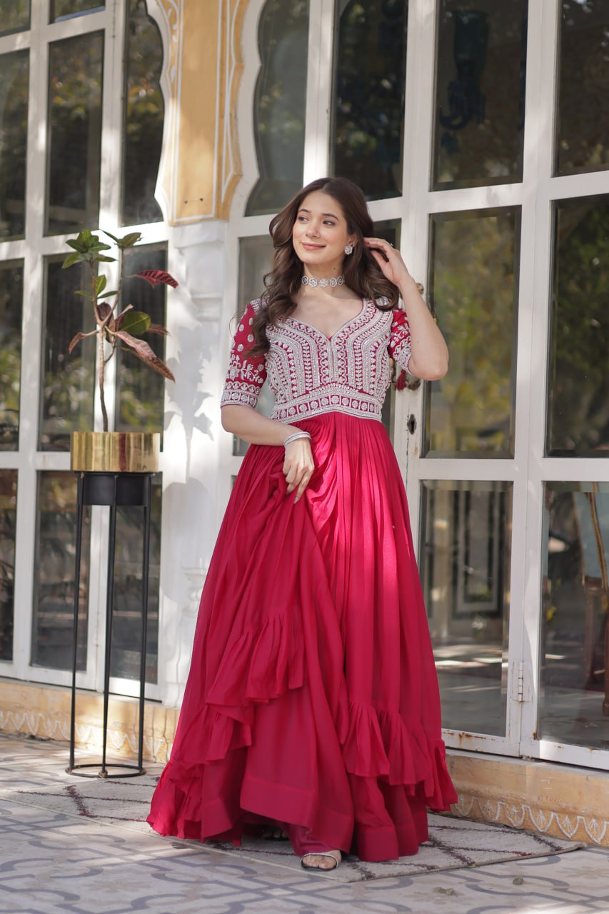 Shivanjali Lehenga With Readymade Slit Cut Long Kurti Set