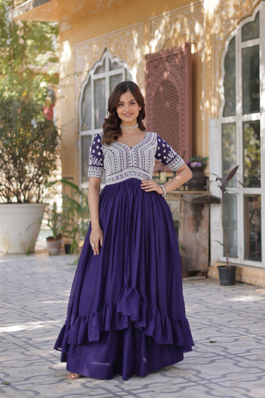 Shivanjali Lehenga With Readymade Slit Cut Long Kurti Set
