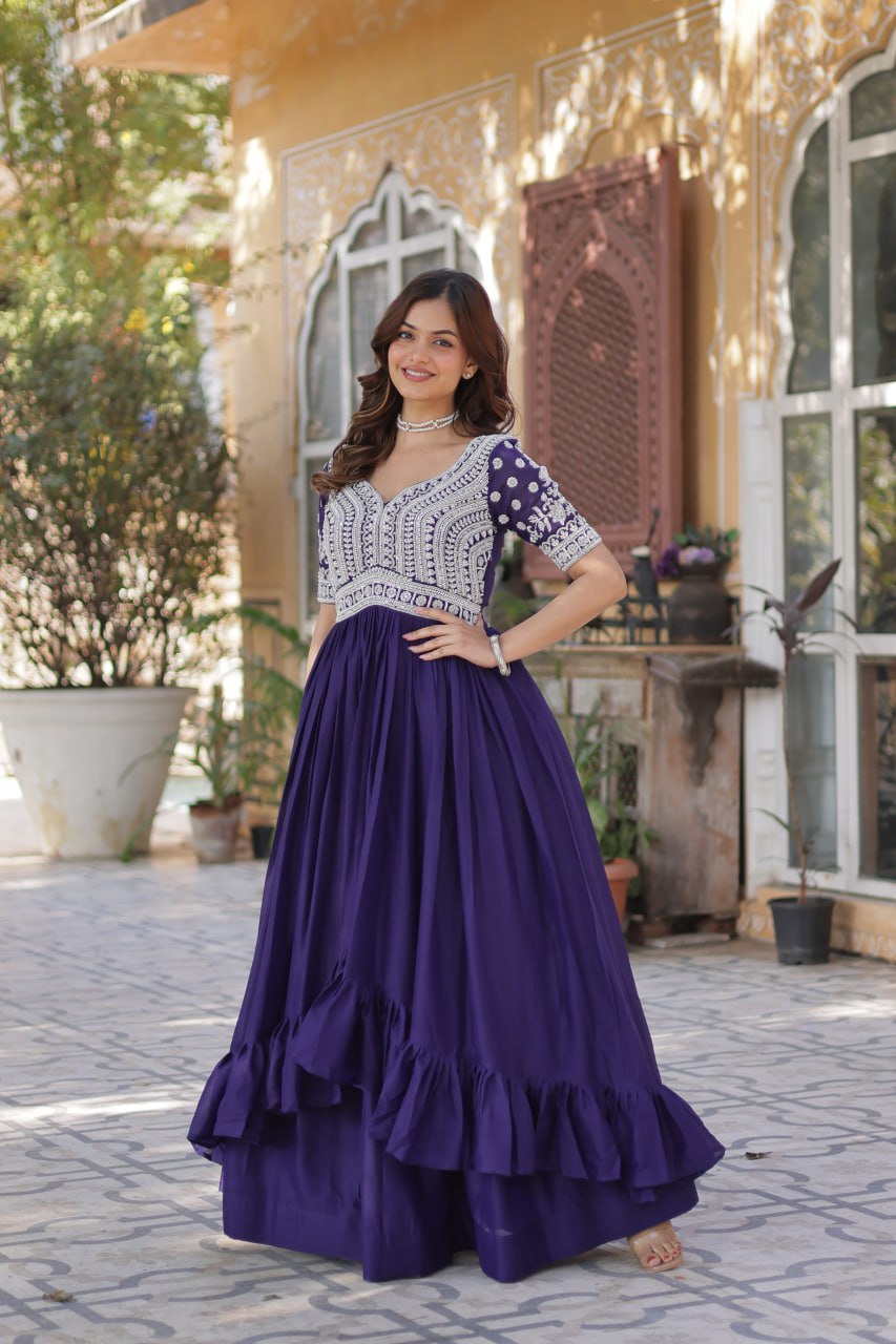 Shivanjali Lehenga With Readymade Slit Cut Long Kurti Set