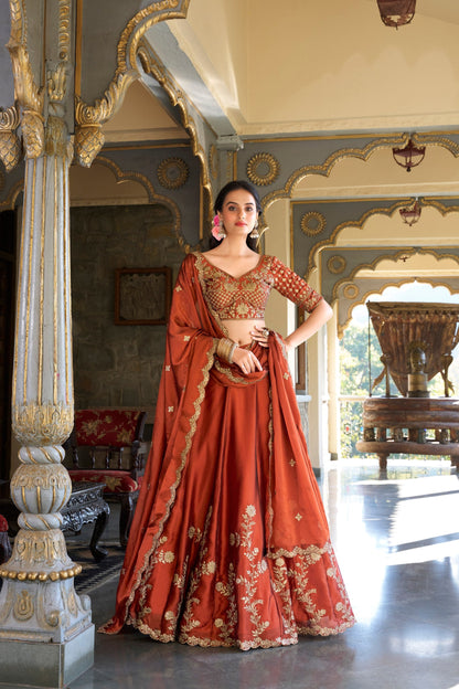 Aarohi Beautiful Designer Rangoli Silk Lehena Choli