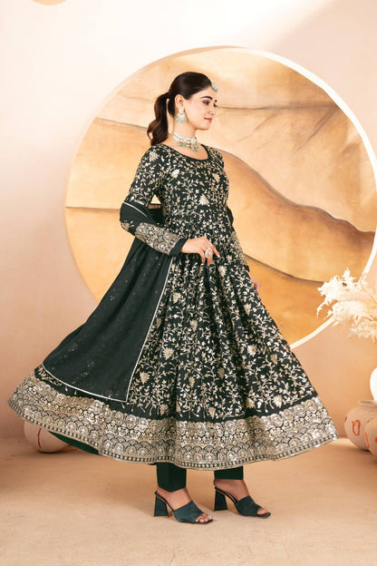 Siddhi  Designer Thread-Sequins Embroidery  Anarkali Suit