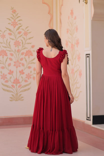 Aaradhya Designer Butterfly Bloom Festive Flow Gown