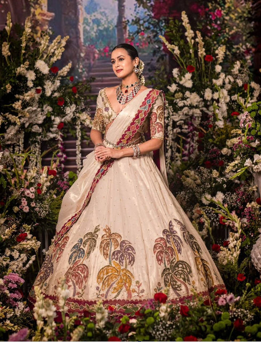 Garden of Grace  Tissue Simmer Silk Lehenga Choli