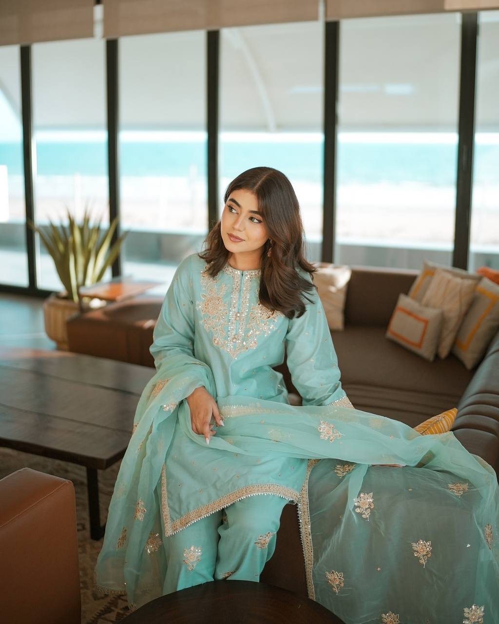 Rosaira Pur Natural Crepe Farshi Palazzo