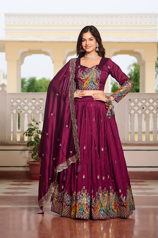 Naira’s Regal Aura Heavy  Embroidery Sequence & Thred Work Lehenga Choli