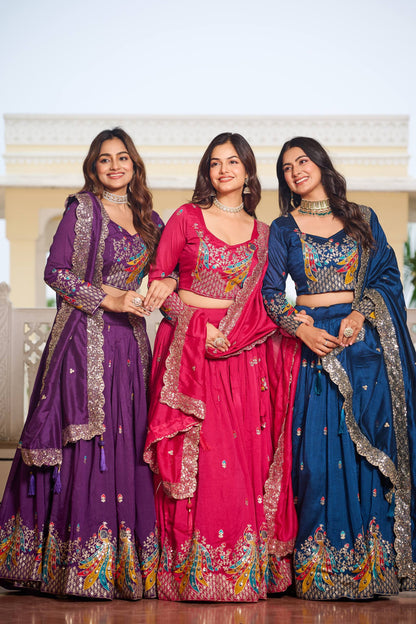 Naira’s Regal Aura Heavy  Embroidery Sequence & Thred Work Lehenga Choli