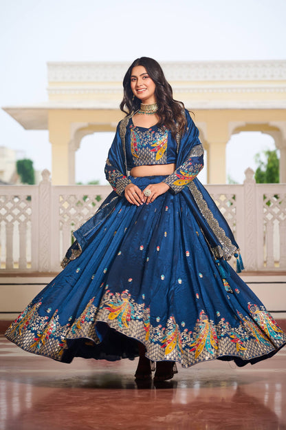 Naira’s Regal Aura Heavy  Embroidery Sequence & Thred Work Lehenga Choli