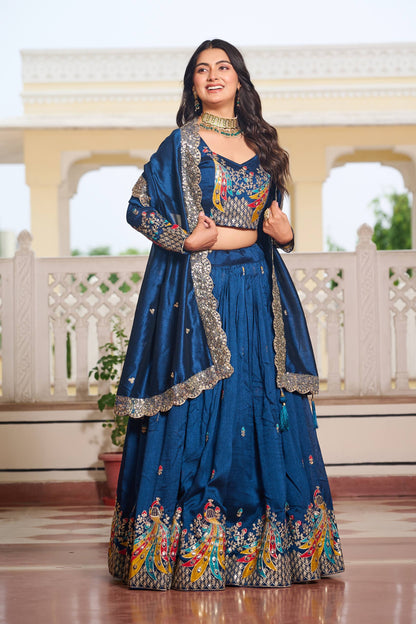 Naira’s Regal Aura Heavy  Embroidery Sequence & Thred Work Lehenga Choli