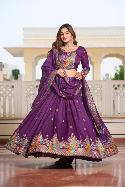 Naira’s Regal Aura Heavy  Embroidery Sequence & Thred Work Lehenga Choli