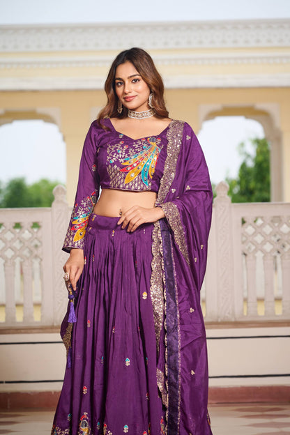 Naira’s Regal Aura Heavy  Embroidery Sequence & Thred Work Lehenga Choli