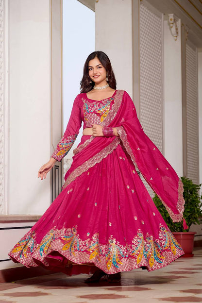 Naira’s Regal Aura Heavy  Embroidery Sequence & Thred Work Lehenga Choli