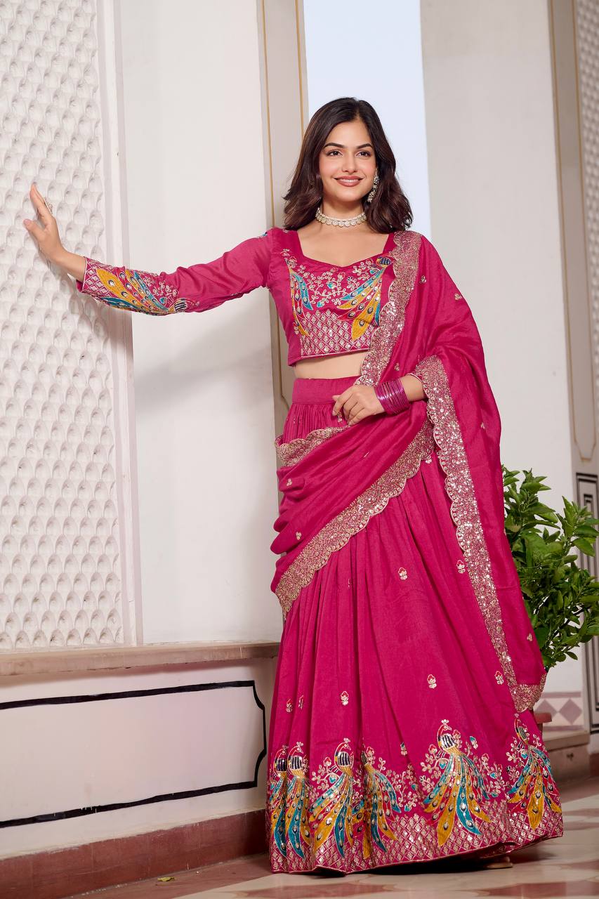 Naira’s Regal Aura Heavy  Embroidery Sequence & Thred Work Lehenga Choli