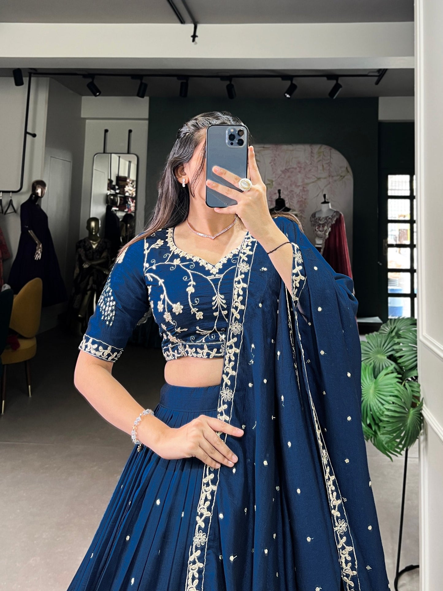 Taarini  Traditional Vichitra Silk Lehenga