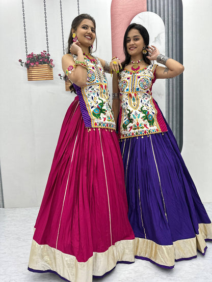 Mira’s Hand-Embroidered Traditional Mirror Work Lehenga Set