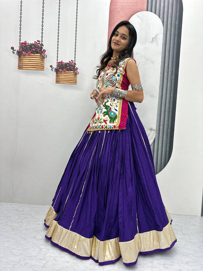 Mira’s Hand-Embroidered Traditional Mirror Work Lehenga Set