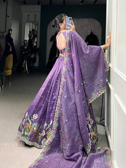Rashmika Shine Like a Queen In Gold Crush Beauty Lehenga Choli