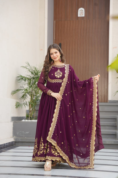 Vrinda Floral  Faux Blooming Georgette Anarkali