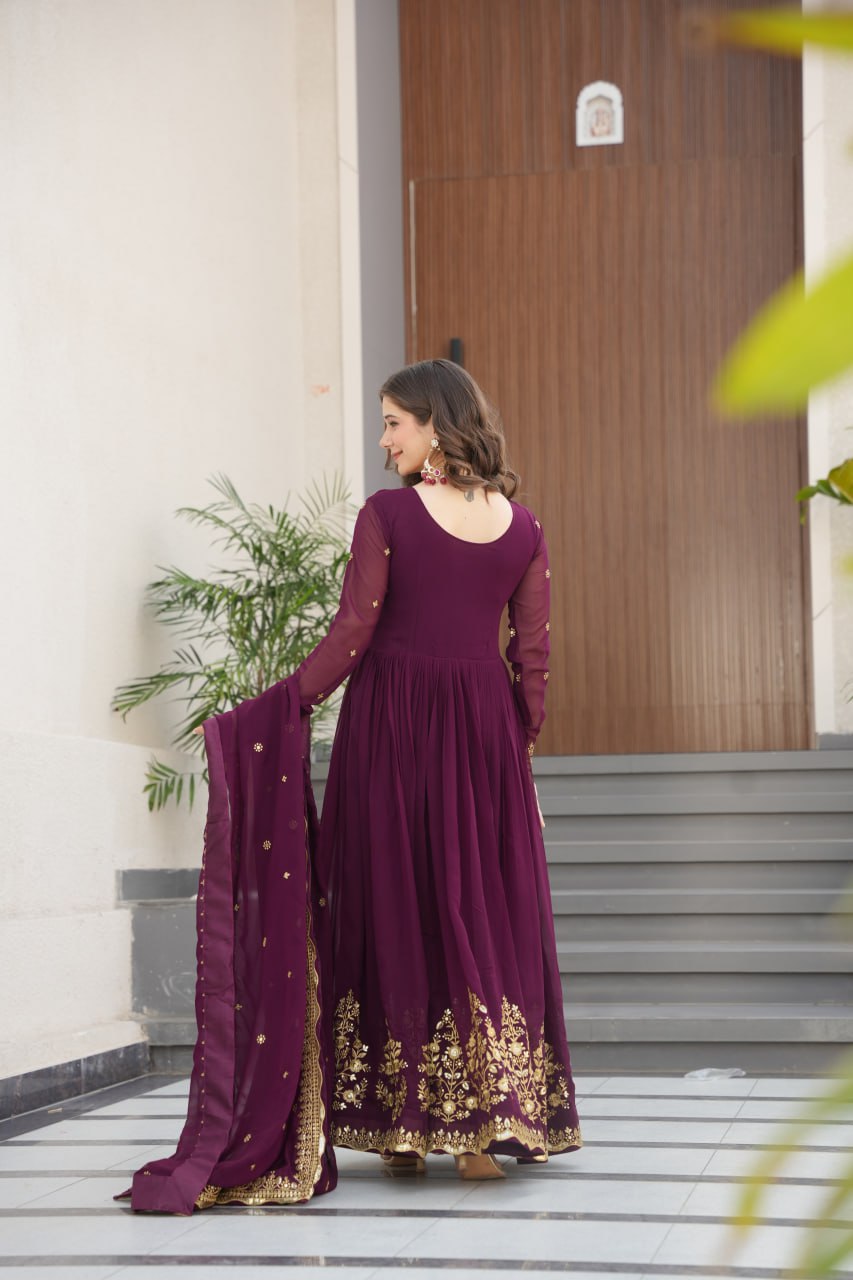 Vrinda Floral  Faux Blooming Georgette Anarkali