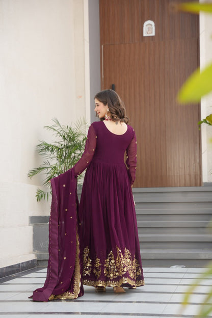 Vrinda Floral  Faux Blooming Georgette Anarkali