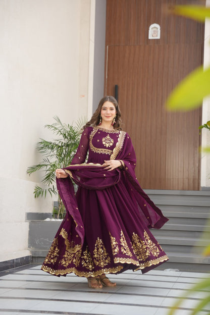Vrinda Floral  Faux Blooming Georgette Anarkali