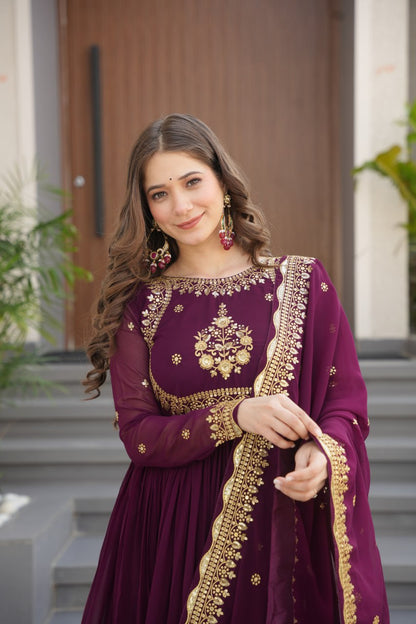 Vrinda Floral  Faux Blooming Georgette Anarkali