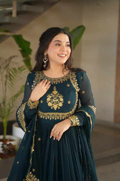 Vrinda Floral  Faux Blooming Georgette Anarkali
