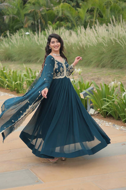 Designed Embroidered Looks Graceful For Women Gown