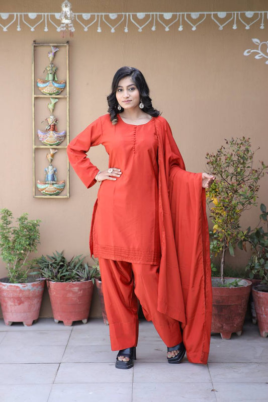 Royal Elegance  The Exclusive Kurti & Farsi Salwar Set