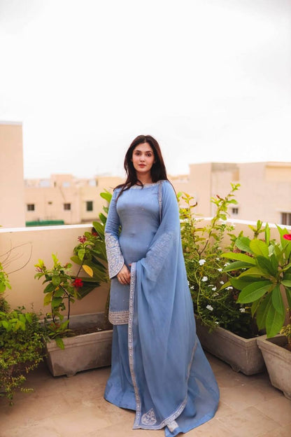 Shahi Nazakat Motif Embroidered  Elegance Sharara Set